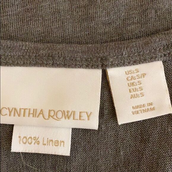 Cynthia Rowley 100% Linen Sleeveless V-neck Top - Picture 6 of 6